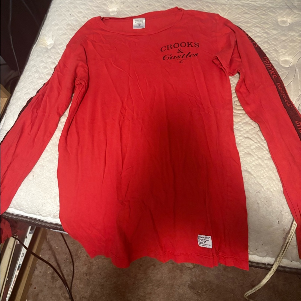 Crooks & Castles Red Crew Neck Shirt